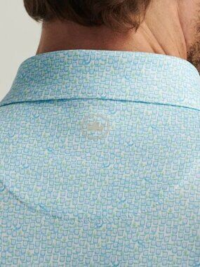 Peter Millar White Blue Mezcal Comfort Performance Polo Jersey Shirt XLNWT $115